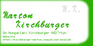 marton kirchburger business card